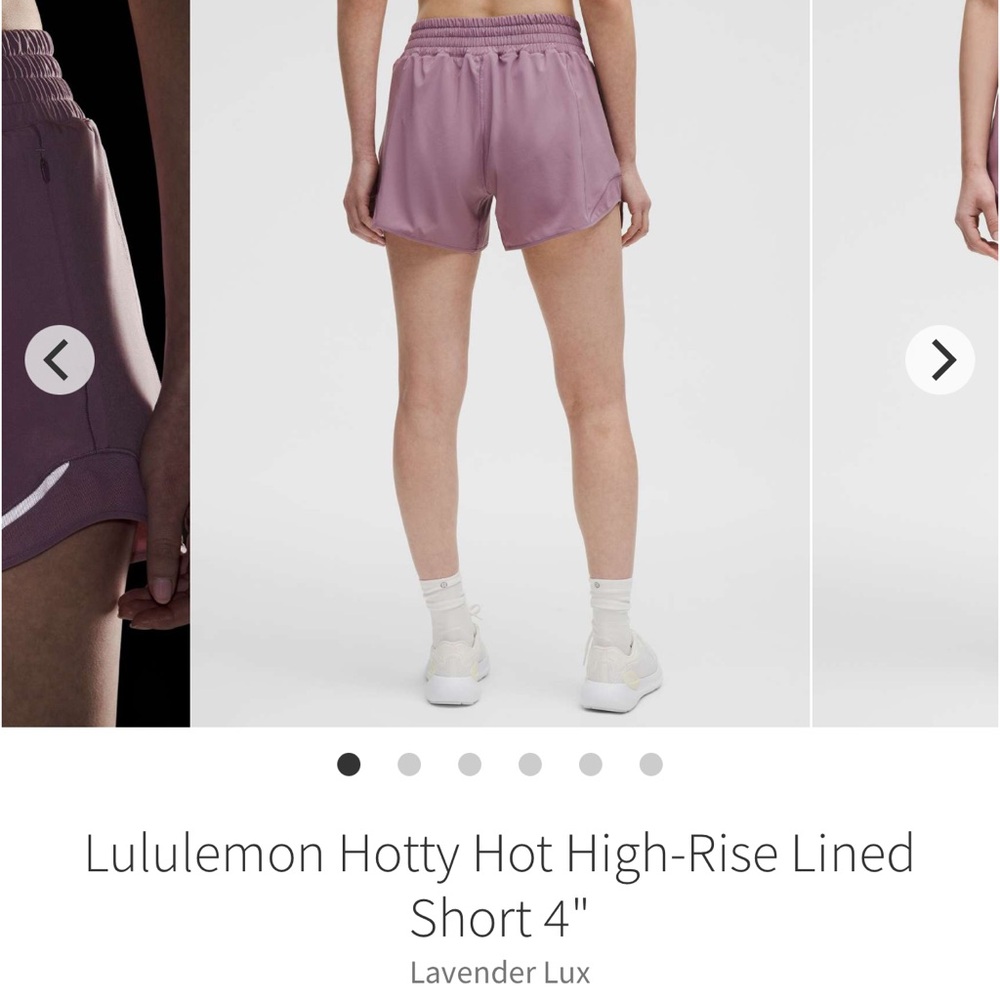 NEW with tags! Lululemon Hotty Hot High-Rise Lined Short 4"
Lavender Lux sz 14 - Picture 7 of 7
